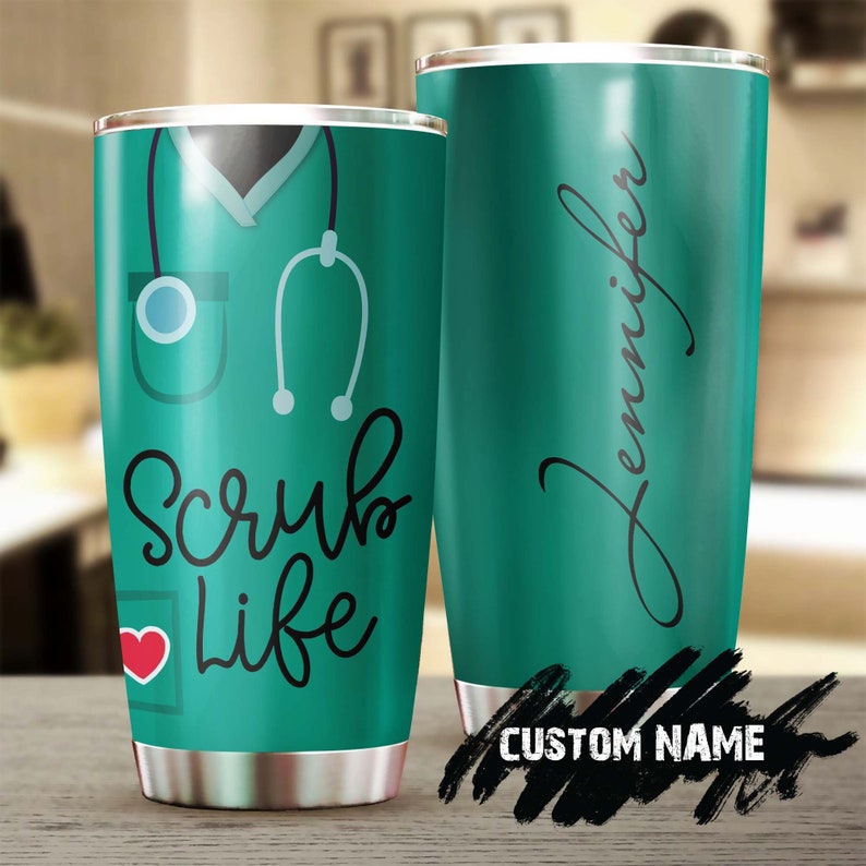 Nurse Uniform Scrub Life Personalized Nurse Tumbler-funny Nurse Tumbler-appreciation Nurse Gift-nurs