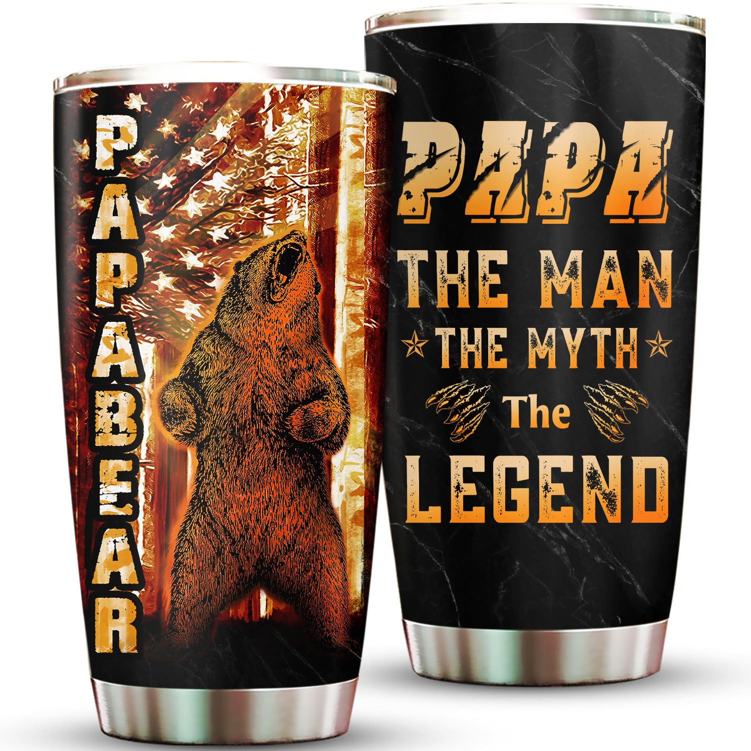 Papa The Man The Myth The Legend Papa Bear 20oz Tumbler