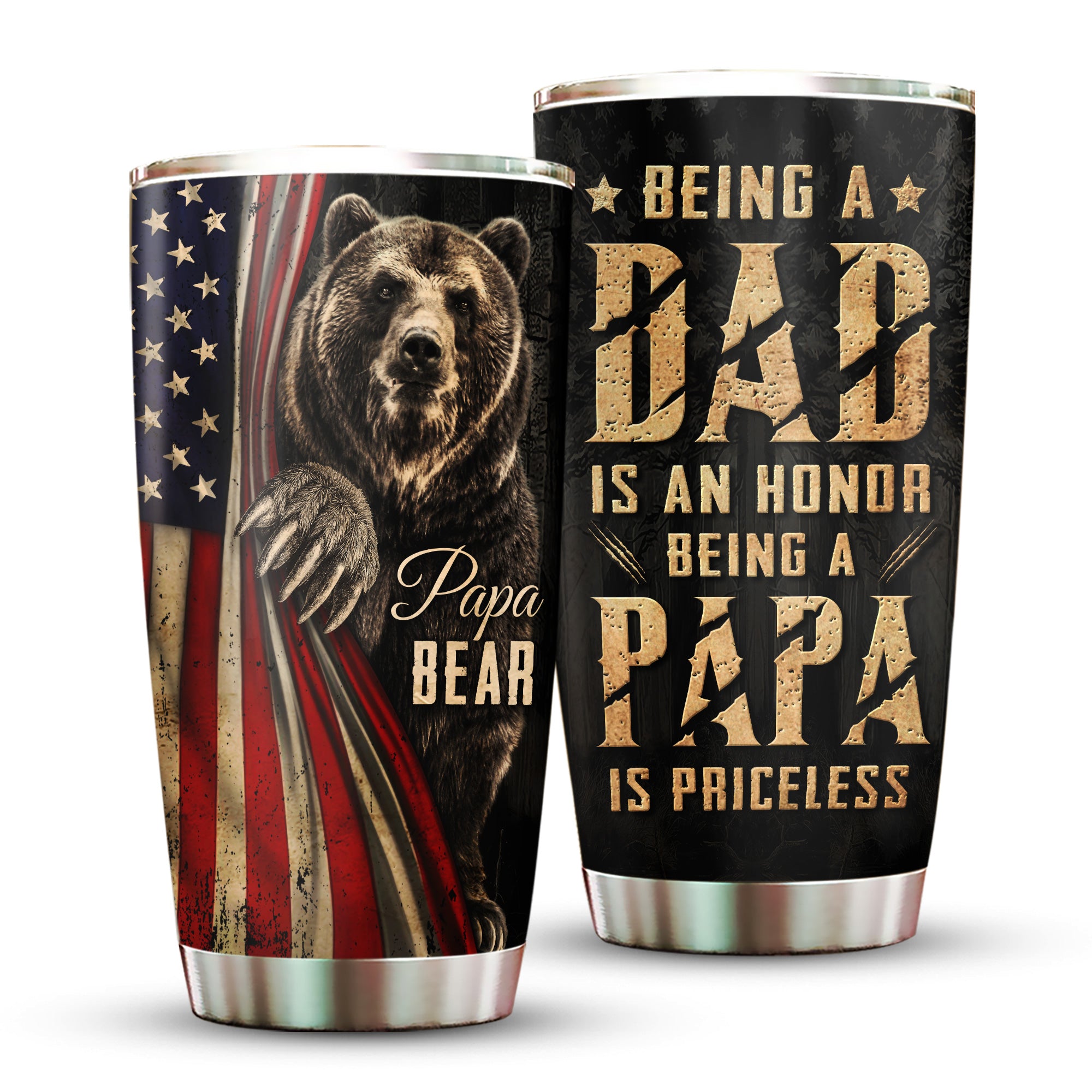 Papabear Being A Dad Is An Honor 20oz Tumbler