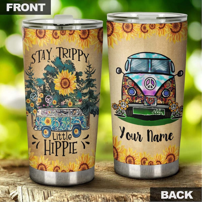 Stay Trippy Little Hippie Hippie Van Personalized Tumbler-boho Tumbler-gypsy Gift Bohemian Gift For