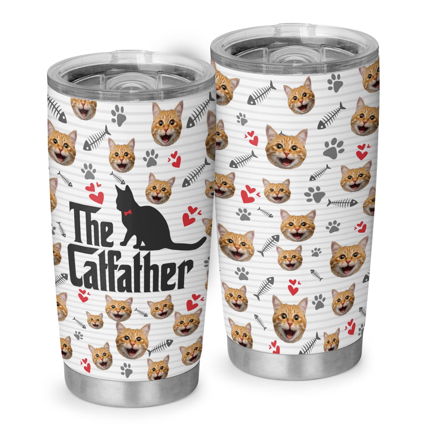 The Cat Father Cat Dad Personalized Cat Photo 20oz Tumbler