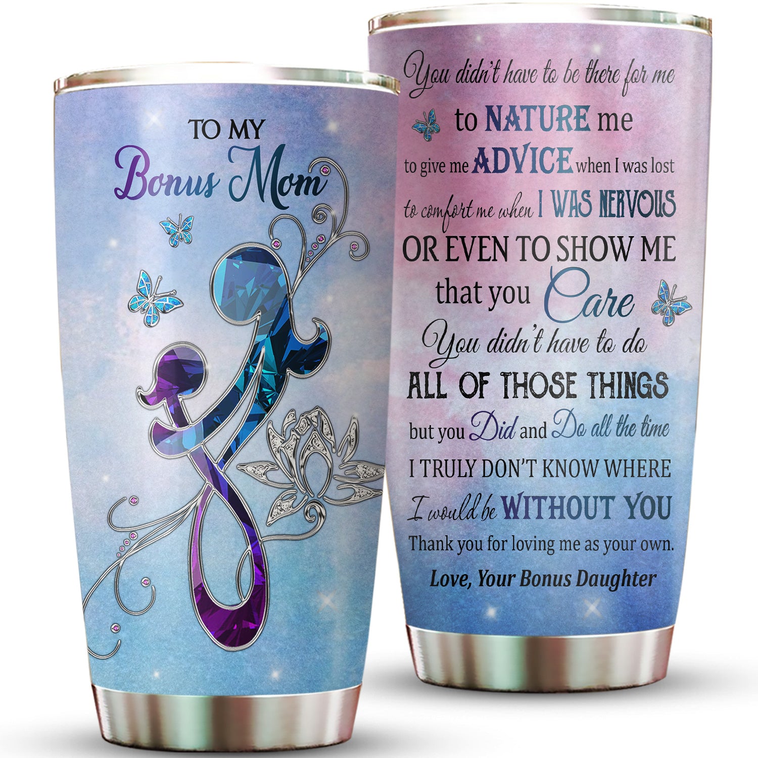 To My Bonus Mom Infinity Sign 20oz Tumbler