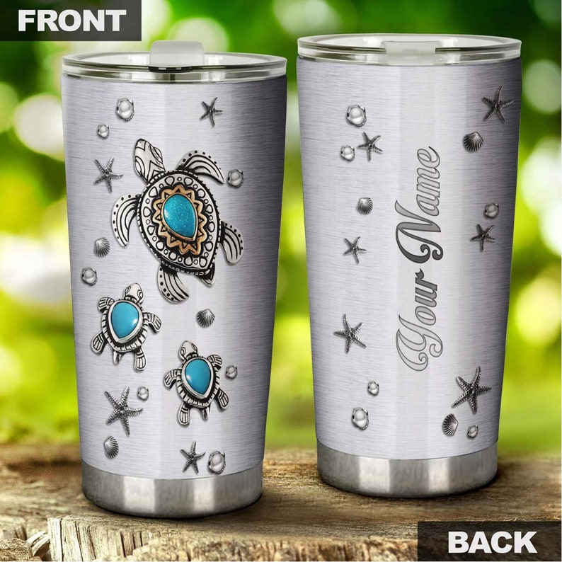 Turtle Lover Jewelry Bohemian Style Personalized Tumbler-boho Turtle Tumbler-gypsy Gift Bohemian Gif