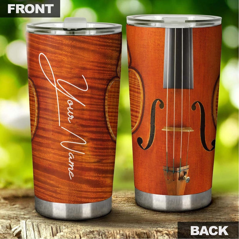 Violin Fiddle Personalized Stainless Steel Tumbler - Violinist Tumbler Fiddler Tumbler - Birthday Gi