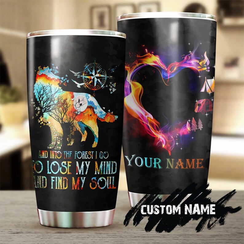 Wolf Into The Forest Find My Soul Personalized Tumbler - Wolf Lover Tumbler- Birthday Gift - Gift Fo