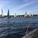 Robert Dall sailing with big boats - Seattle Duck Dodge Sailboat Race in a Minto on July 16, 2019