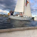 Ugly Sailboat I passed - Seattle Duck Dodge Sailboat Race in a Minto on July 16, 2019
