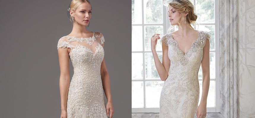 embellished lace wedding dress