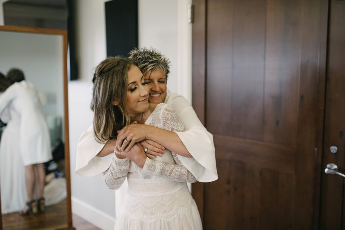 Mother of the Bride Hugging Maggie Bride