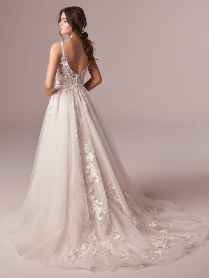 lace floral wedding dress