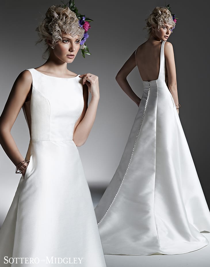 Silk A Line Wedding Dress 6