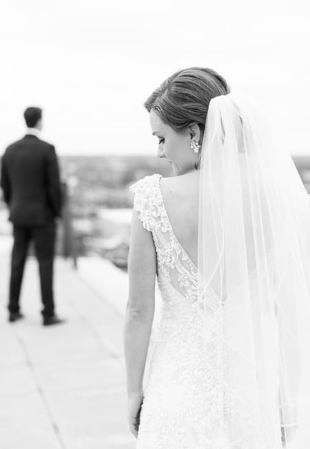 maggie sottero black and white wedding dress