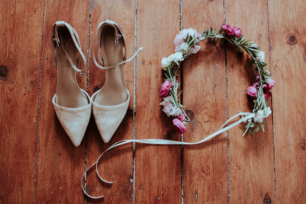 shoes to wear with boho wedding dress