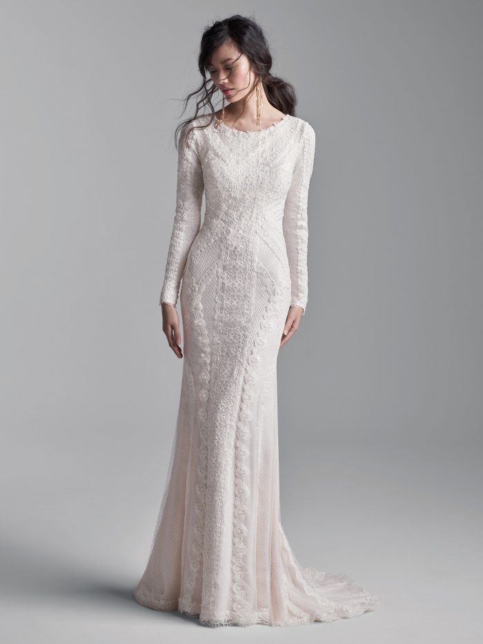 lace slip wedding dress