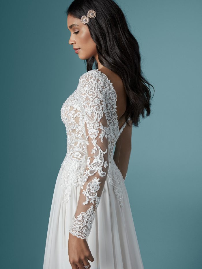 Long Sleeve Lace A-line Wedding Gown called Madilyn by Maggie Sottero