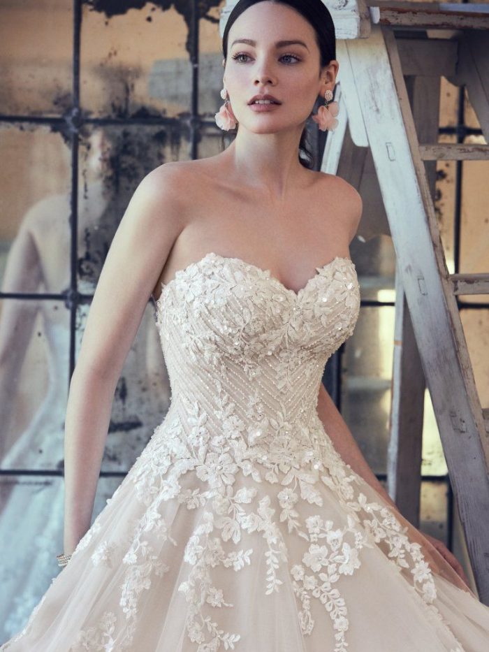 maggie sottero strapless lace wedding dresses