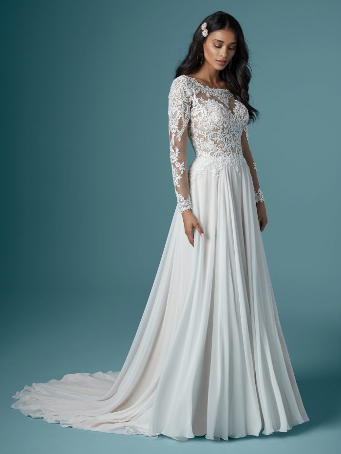 best wedding dress style for tall bride