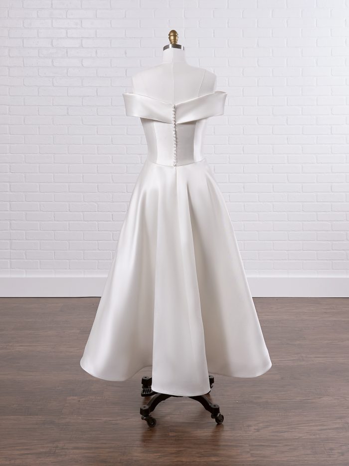 minimalist tea length wedding dress