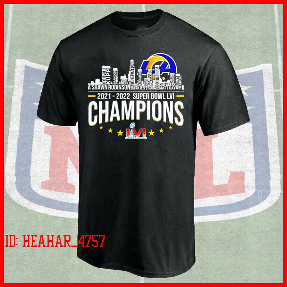 Los Angeles Rams Super Bowl 2022 Champions Signature T-shirt S-5xl