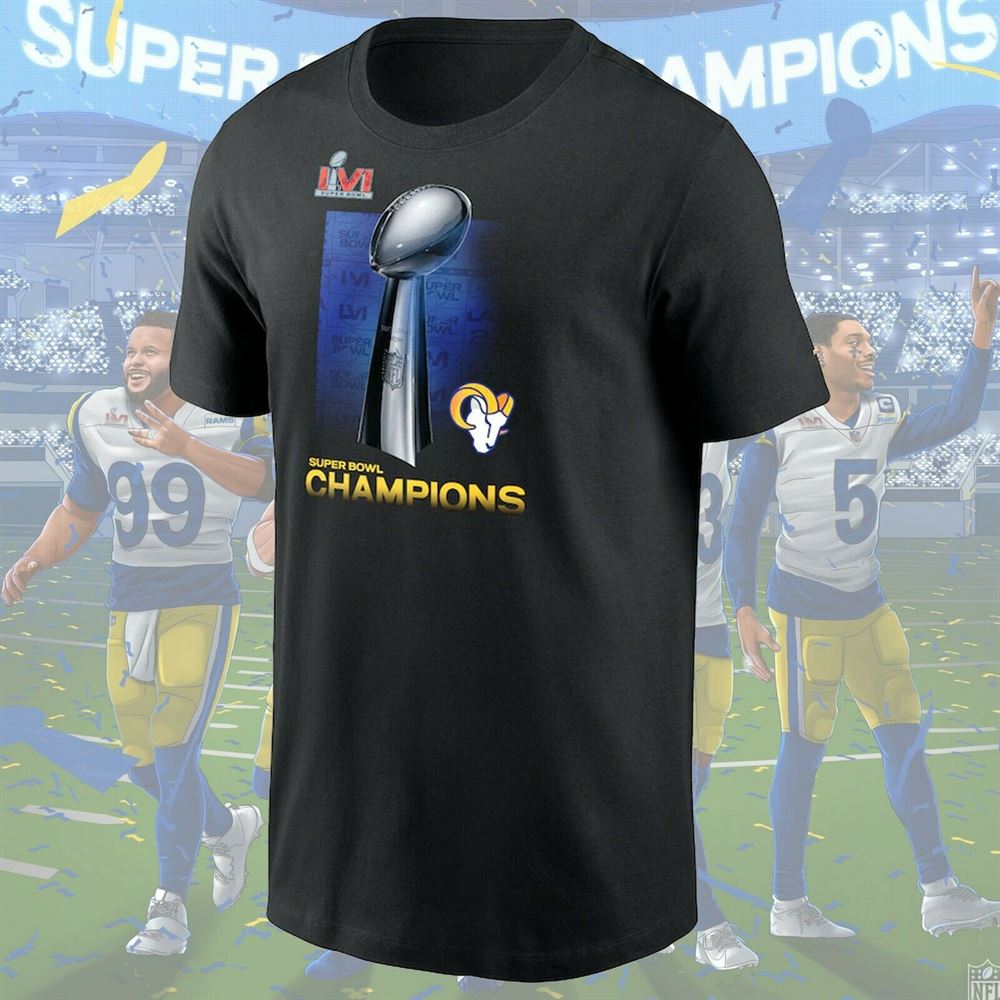 Los Angeles Rams Super Bowl Lvi Champions Lombardi Trophy T-shirt
