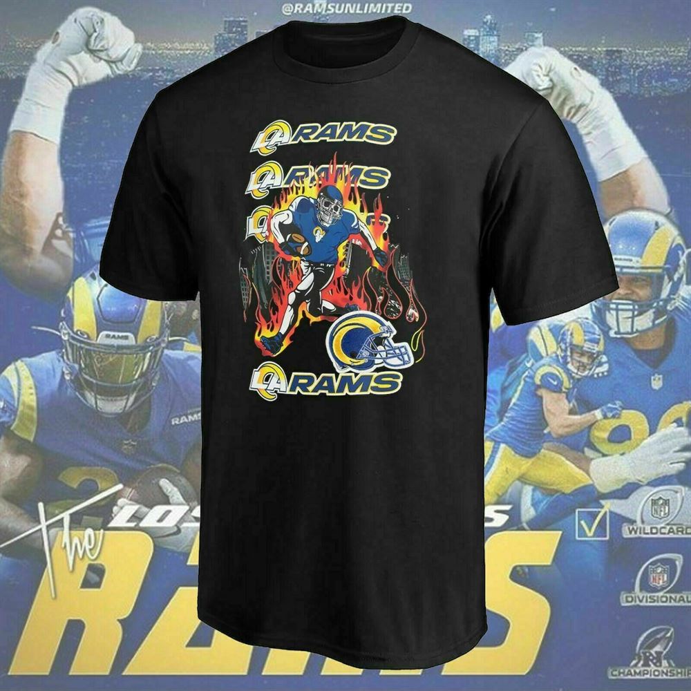 Los Angeles Rams T Shirt Lvi Super Bowl Black Skeleton Funny Gift For Fans Hot