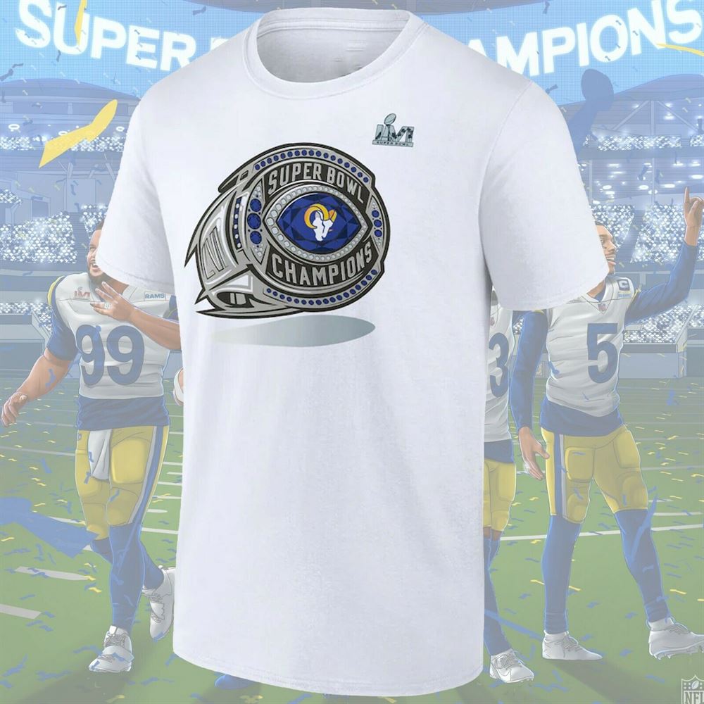 Mens Los Angeles Rams Super Bowl Lvi Champions Ring T-shirt - New