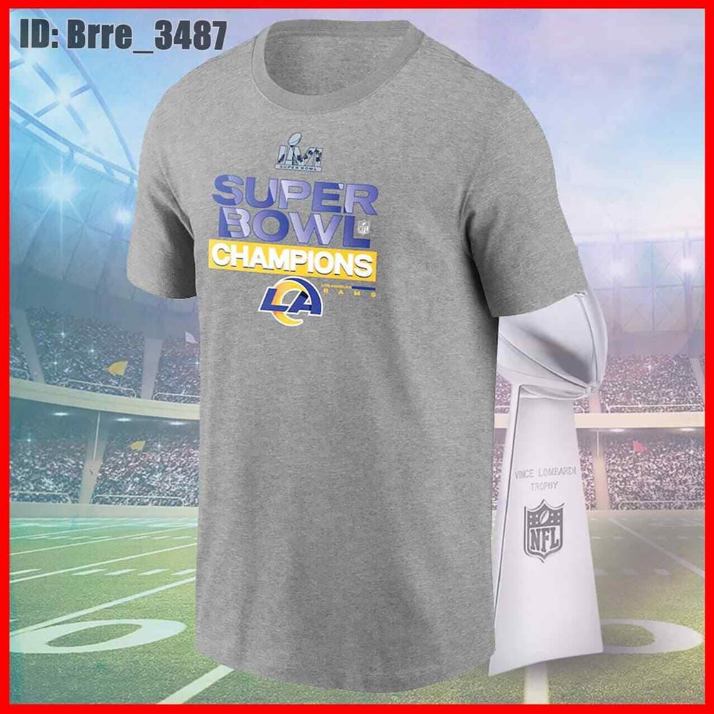 Los Angeles Rams Super Bowl Lvi Champions Locker Room Trophy Collection T-shirt
