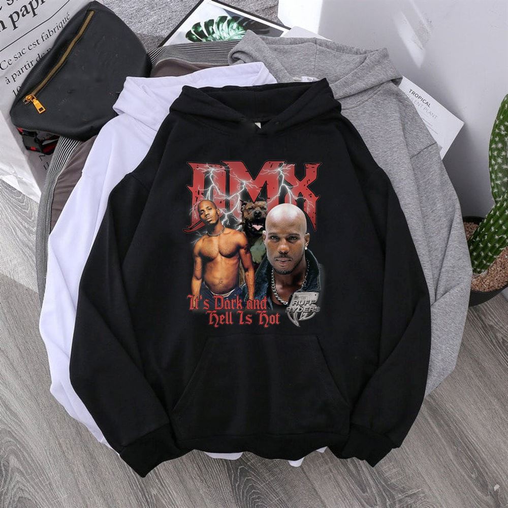 Dmx Its Dark And Hell Is Hot Vintage Unisex Hoodie Dmx Vintage Shir
