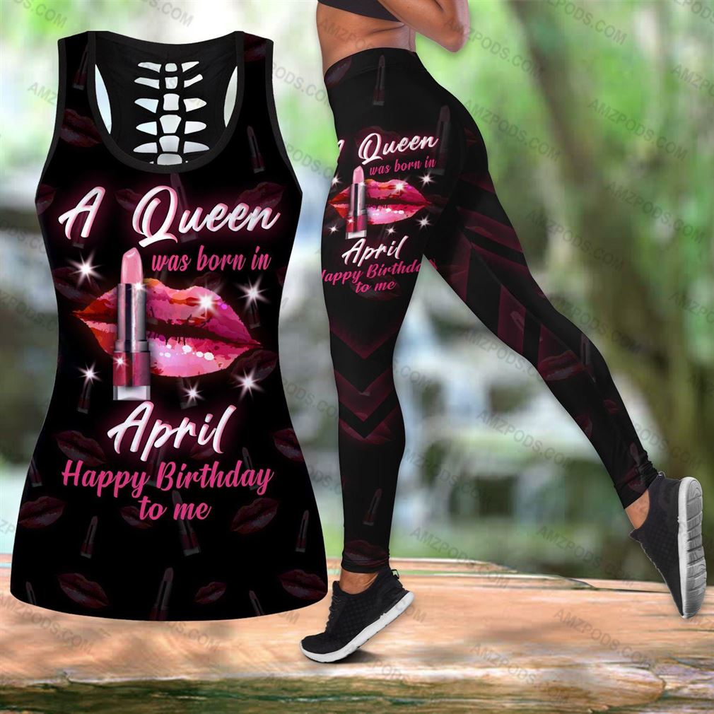 April Birthday Girl Combo Outfit Hollow Tanktop Legging Set V60