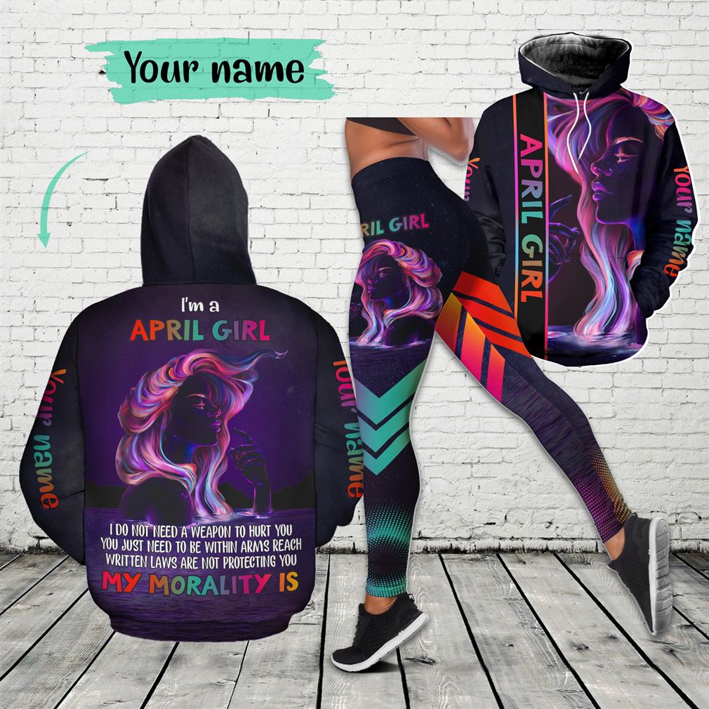 Personalized Name April Girl Combo 3d Clothes Hoodie Legging Set V01