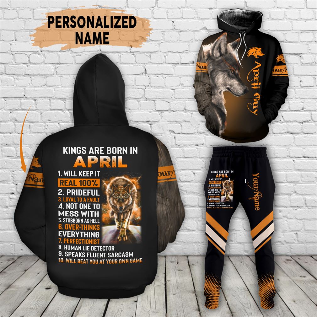 Personalized Name April Guy Combo 3d Clothes Hoodie Joggers Set V03