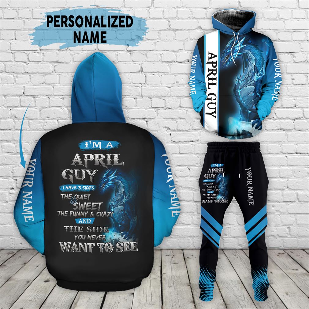 Personalized Name April Guy Combo 3d Clothes Hoodie Joggers Set V04