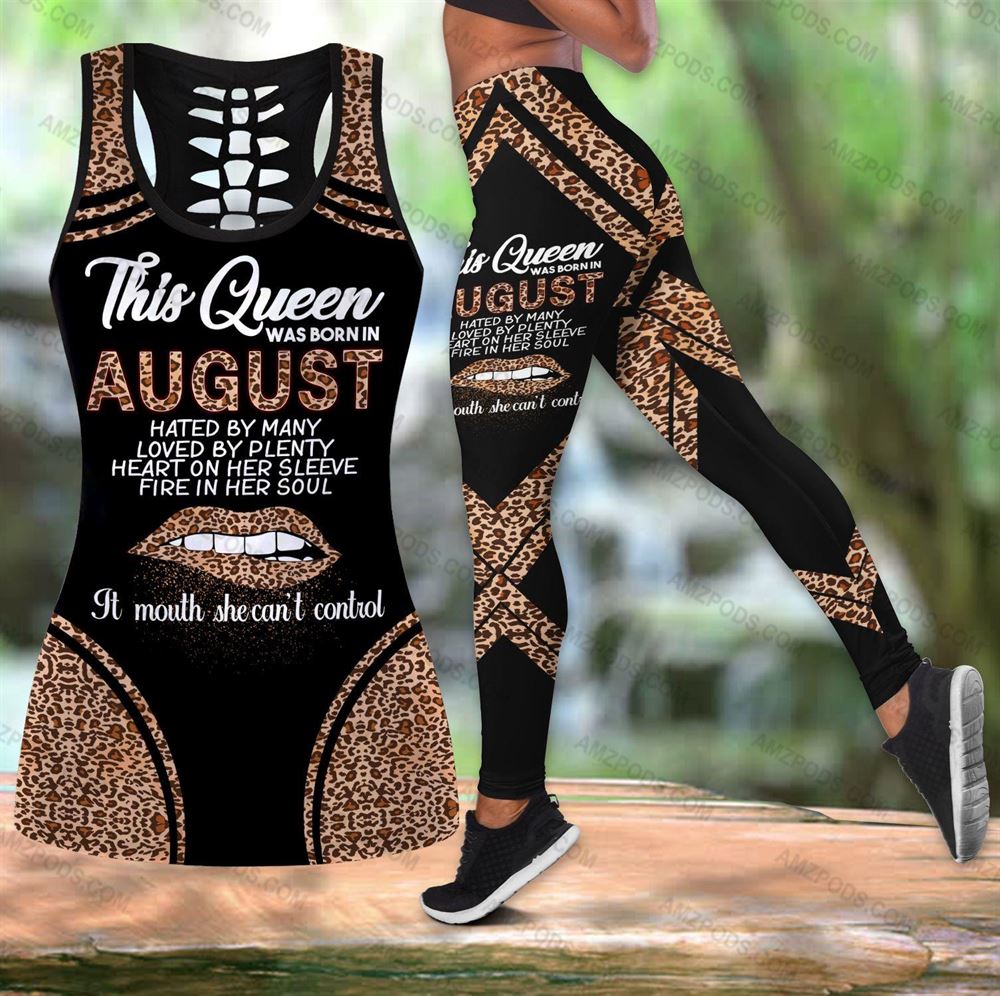 August Birthday Girl Combo August Outfit Hollow Tanktop Legging Personalized Set V015