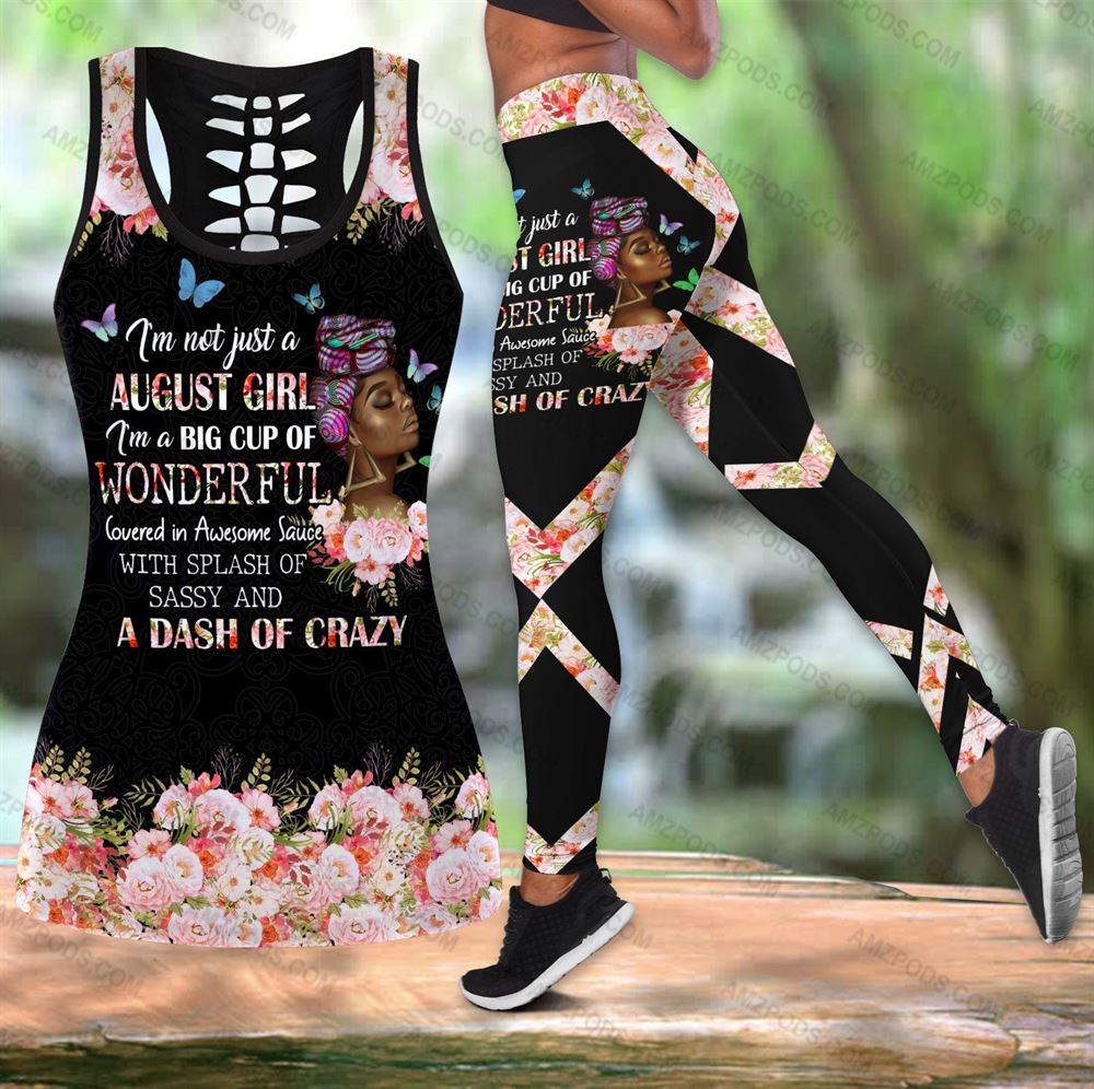 August Birthday Girl Combo August Outfit Hollow Tanktop Legging Personalized Set V044