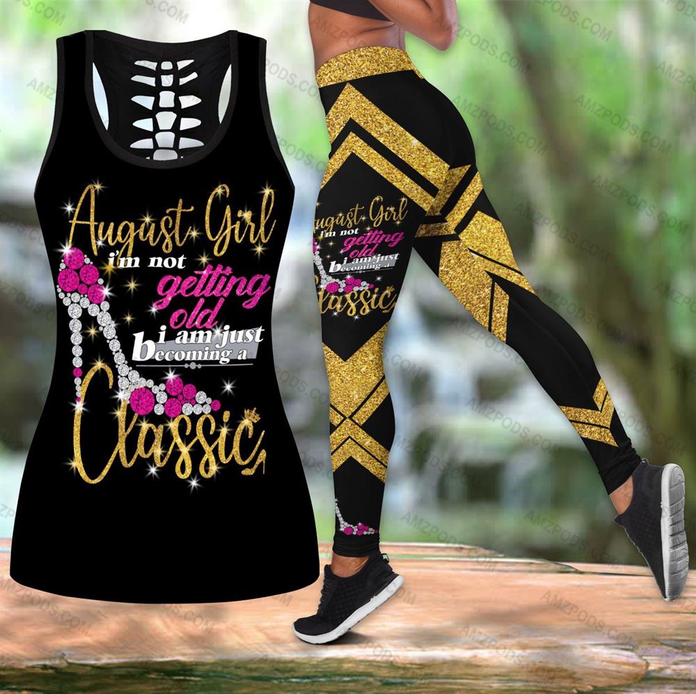 August Birthday Girl Combo August Outfit Hollow Tanktop Legging Personalized Set V064