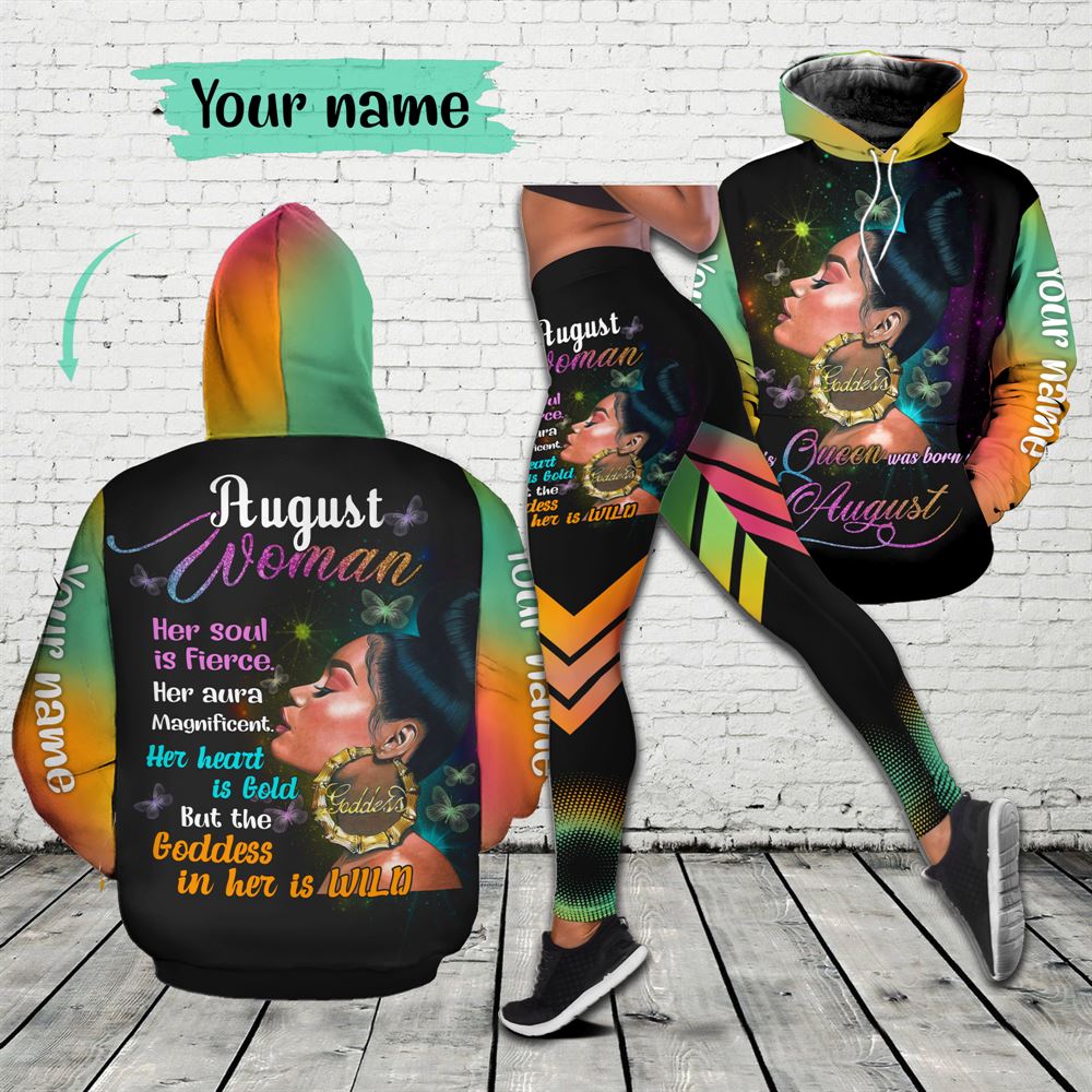 August Birthday Girl Combo August Outfit Personalized Hoodie Legging Set V020