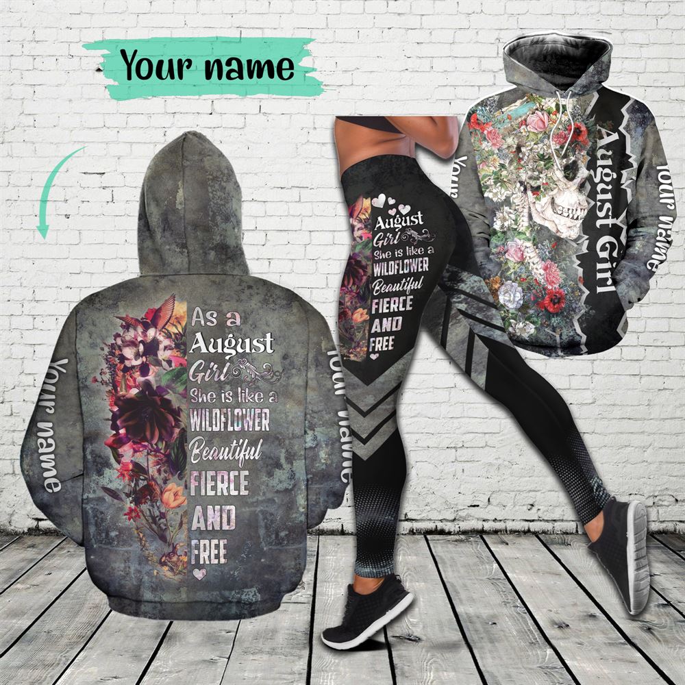 August Birthday Girl Combo August Outfit Personalized Hoodie Legging Set V03