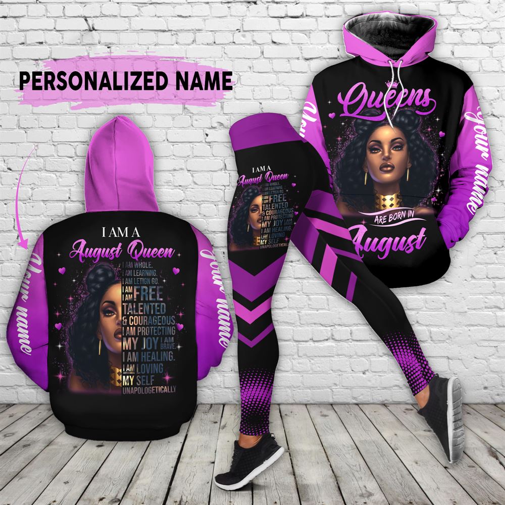 August Birthday Girl Combo August Outfit Personalized Hoodie Legging Set V04