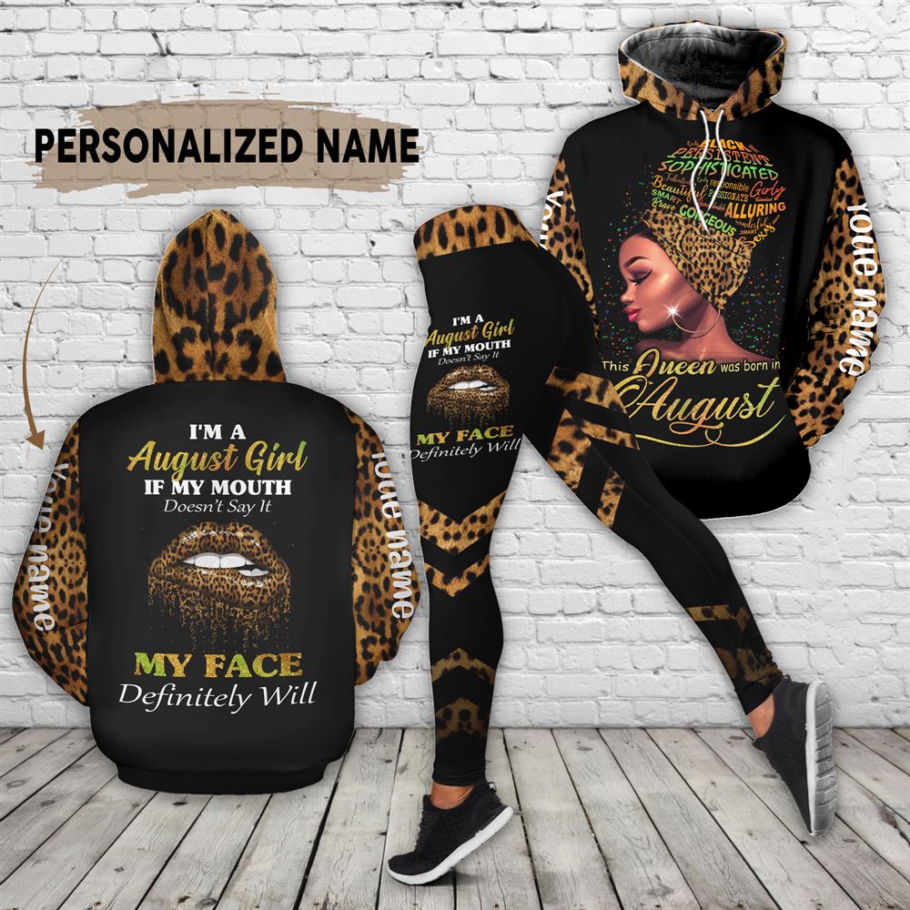 August Birthday Girl Combo August Outfit Personalized Hoodie Legging Set V07