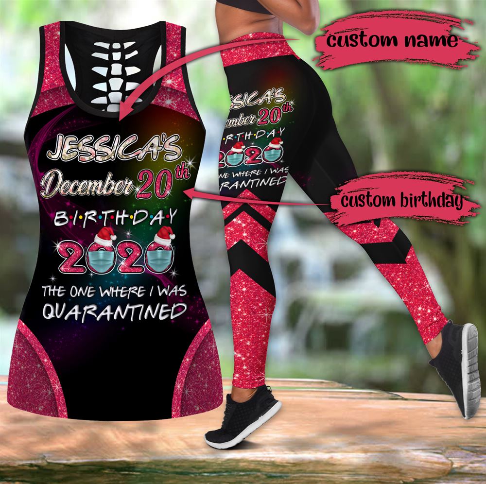 December Birthday Girl Combo December Outfit Hollow Tanktop Legging Personalized Set V0107