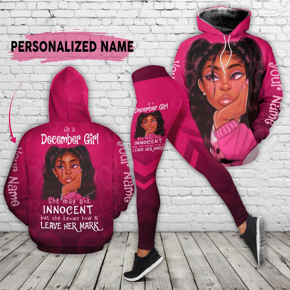 December Birthday Girl Combo December Outfit Personalized Hoodie Legging Set V09