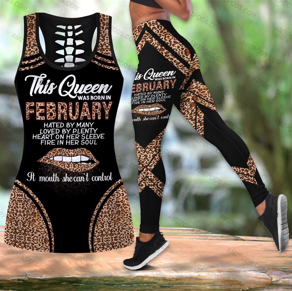 February Birthday Girl Combo February Outfit Hollow Tanktop Legging Personalized Set V025