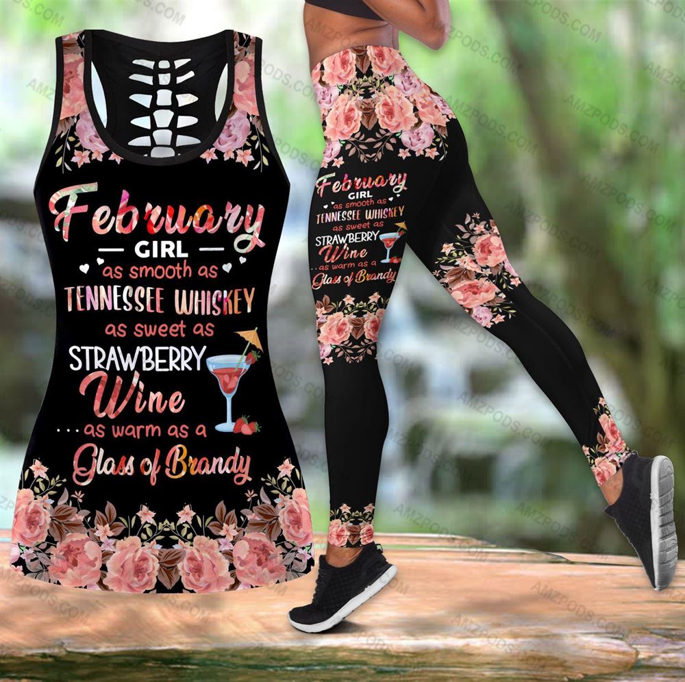 February Birthday Girl Combo February Outfit Hollow Tanktop Legging Personalized Set V041