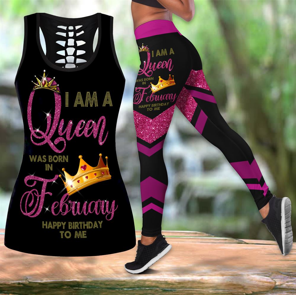 February Birthday Girl Combo February Outfit Hollow Tanktop Legging Personalized Set V064