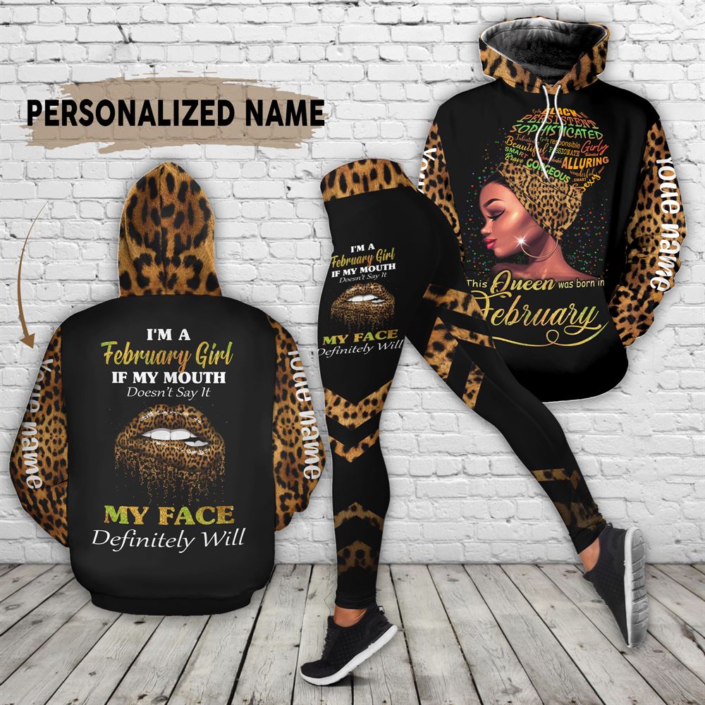February Birthday Girl Combo February Outfit Personalized Hoodie Legging Set V014