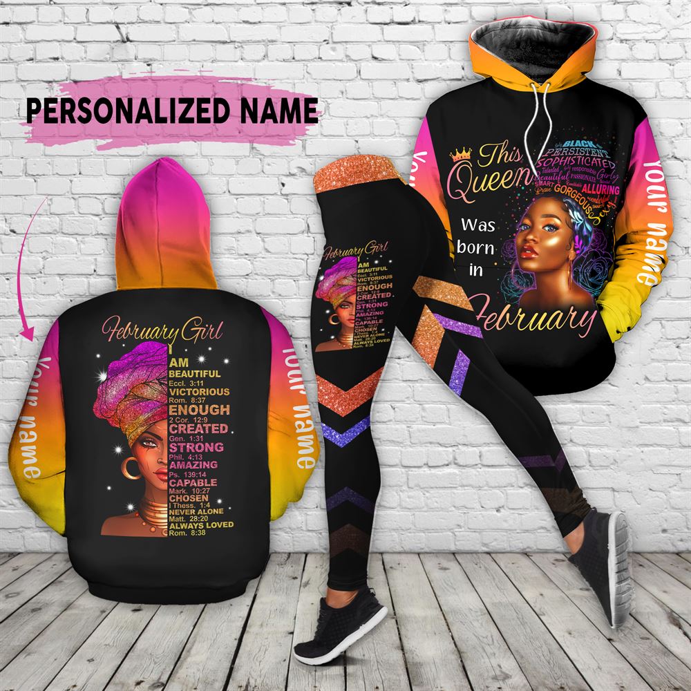 February Birthday Girl Combo February Outfit Personalized Hoodie Legging Set V015
