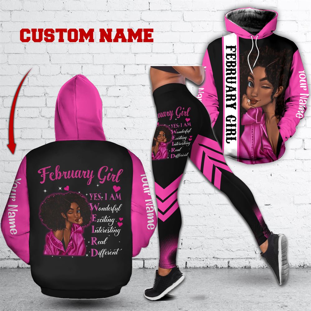 February Birthday Girl Combo February Outfit Personalized Hoodie Legging Set V016