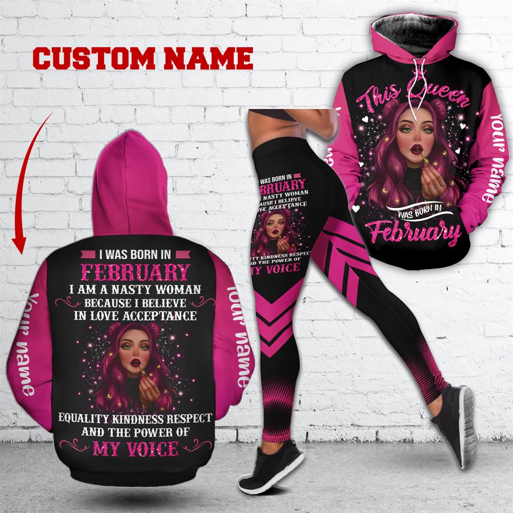 February Birthday Girl Combo February Outfit Personalized Hoodie Legging Set V020