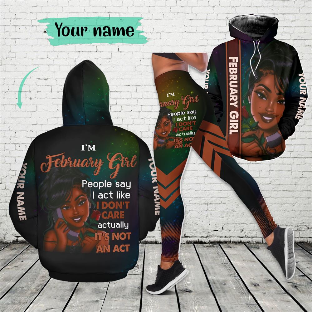 February Birthday Girl Combo February Outfit Personalized Hoodie Legging Set V03