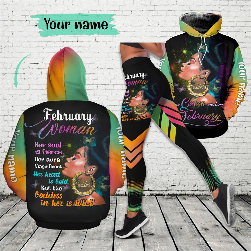 February Birthday Girl Combo February Outfit Personalized Hoodie Legging Set V04